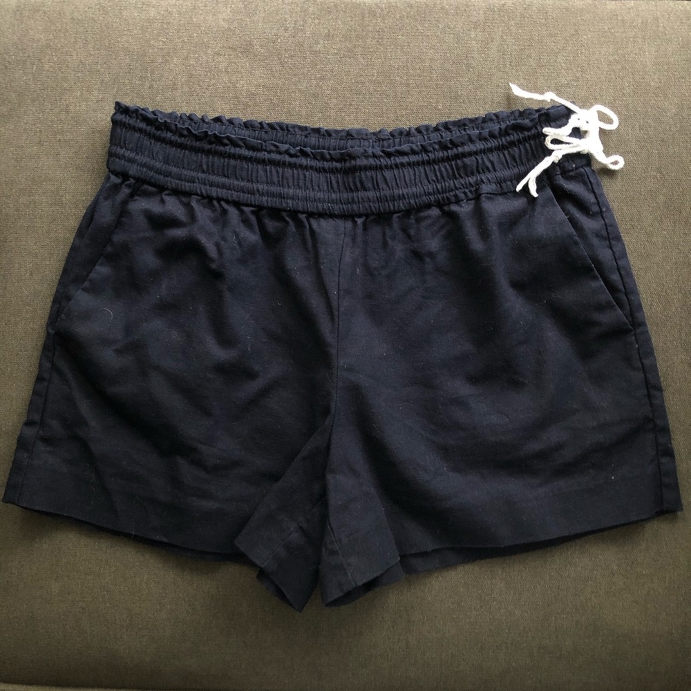 J Crew side tie linen blend shorts Like New